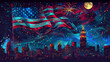 American Independence Day Illustration for Background, Generative AI