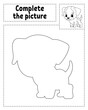 Complete the picture. Coloring page for kids. Vector illustration.
