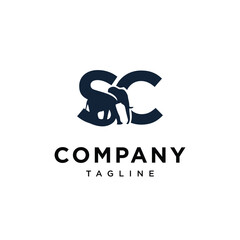 Letter S C Elephant logo icon vector template.eps