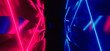 Neon Cyber Retro Blue Purple Red Vibrant Reflective Chromed Abstract Walls Club Night Dance Underground Virtual Bladerunner Synth Sci Fi Modern Futuristic 3D Rendering