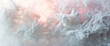 Soft tendrils of smoke waft across a pristine white canvas, their subtle movements bathed in hues of light pink and grey. 