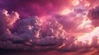 dramatic pink and purple clouds with sunlight rays background from Generative AI