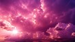dramatic pink and purple clouds with sunlight rays background from Generative AI