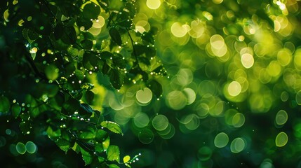 Canvas Print - Green bokeh illumination