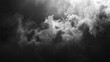 Monochrome photo of a cloudy sky with Cumulus clouds and a grey atmosphere