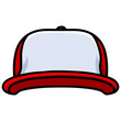 Trucker Hat Red and White Cap Vector Illustration
