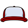 Trucker Hat Red and White Cap Illustration