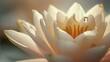  A tranquil scene featuring a white lotus flower bathed in soft, golden light, its ethereal beauty radiating a sense of peace and harmony.

