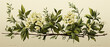 a painting of a branch with white flowers on it