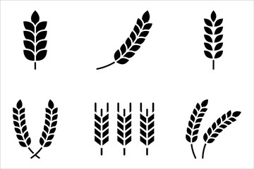 Farm wheat ears icon set. vector illustration on white background. eps 10