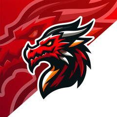 Canvas Print - Angry dragon mascot logo vector illustration