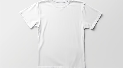 Wall Mural - Realistic blank white t-shirt mockup isolated on white background.