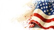 American flag with grunge brush strokes. Vector illustration for your design
