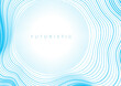 Blue white abstract minimal background with curved wavy lines. Futuristic vector design