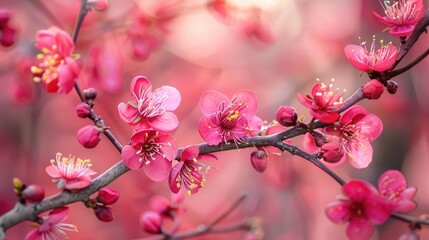 Wall Mural - Cherry Plum Blossom in Spring