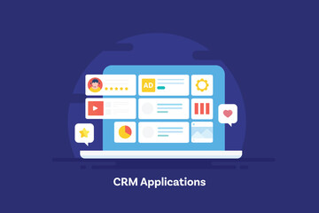 Wall Mural - integrate multiple application, import customer data and manage advertising analytics with crm softw