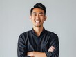 Asian startup co-founder optimistic smile