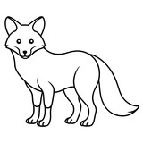 Fototapeta Psy - fox isolated mascot,fox silhouette,fox vector,icon,svg,characters,Holiday t shirt,black fox drawn trendy logo Vector illustration,fox line art on a white background