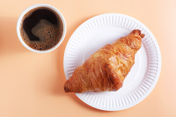 Wall Mural - Croissant and coffee