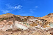 Death Valley National Parks colorful rainbow hills of Artists Pallette were formed by volcanic deposits of different compositions.