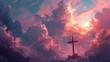 Cross and clouds symbolizing faith
