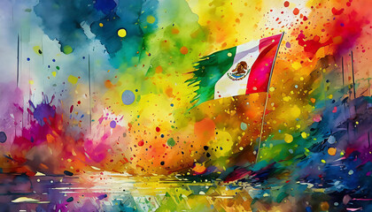 Poster - Vibrant mexican flag