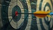 Illustrate an eye-catching 3D view of three arrows precisely hitting their targets