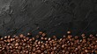 Coffee Beans Arranged on Stylish Black Background
