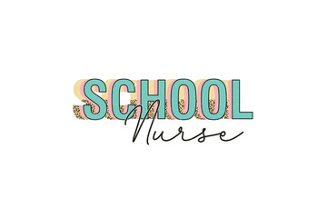 Wall Mural - Retro Nurse Sublimation T shirt design, School Nurse