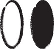 筆で描いた黒い楕円のセット