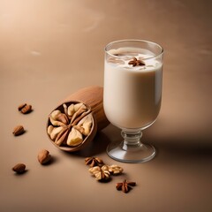 Sticker - A glass of creamy walnut cashew milk with a sprinkle of cinnamon1