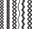© MdAbdur - Seamless chain pattern silhouette vector illustration. Floral Chain black and white vector collection