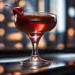A classic manhattan cocktail with a cherry garnish4
