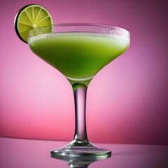 Wall Mural - A fruity daiquiri cocktail with a slice of lime4
