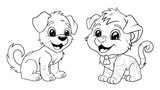 Fototapeta Pokój dzieciecy - Coloring pages for childrens with funny animals happy