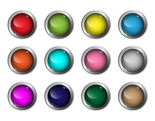Wall Mural - set of colored web buttons.set of modern buttons for web site and ui. vector button illustrations fo