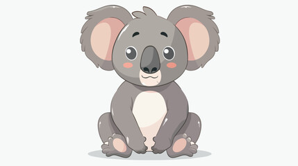  Cute baby koala sitting cartoon flat vector isolated