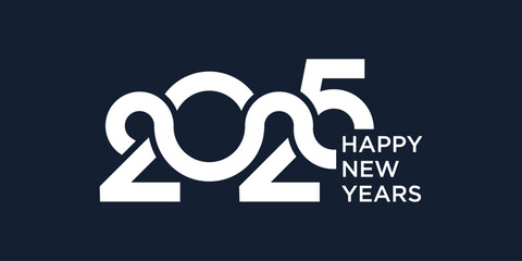 Wall Mural - Happy new year 2025 design vector. trendy new year 2025 logo design template