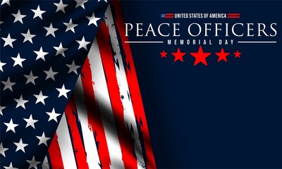 Wall Mural - Peace Officers Memorial Day is Celebrated Around the United States to Honor The Services of Troops. Abstract Elegant Tribute Design for Those Who Served the Country