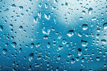 Sticker - Clear close up of water droplets on a window, perfect for illustrating weather or macro photography concepts