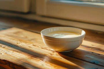 Wall Mural - butter and milk on bowl on table