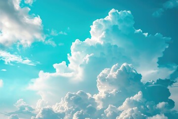 Wall Mural - a plane flying through a cloudy blue sky. perfect for travel and transportation concepts