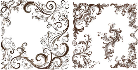 Leinwandbilder - Swirl ornaments and frames