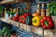 Assorted Vegetables Arranged on Shelf. Generative AI