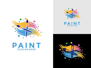 Wall Mural - Painting Logo Vector, Colorful Paint logo icon Template