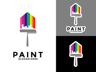 Wall Mural - Painting Services Logo Vector, Colorful Home Paint logo icon Template