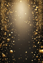 Wall Mural - Abstract festive dark background with gold glitter. New year, birthday, holidays celebration