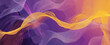 a purple and yellow background with wavy lines