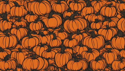 Wall Mural - Carved Pumpkin Illustration