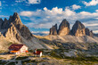 Popular holiday destination in Italian Dolomites, Tre Cime di Lavaredo